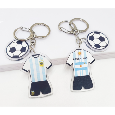 Chaveiro com bandeira da Alemanha, França e Catar, pingente de camisa de futebol em acrílico, lembrança da Copa do Mundo de Futebol do Catar 2022