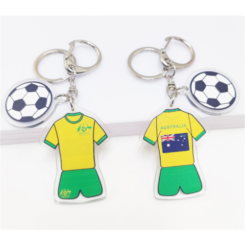 Chaveiro com bandeira da Alemanha, França e Catar, pingente de camisa de futebol em acrílico, lembrança da Copa do Mundo de Futebol do Catar 2022