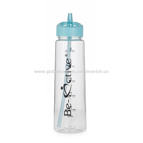 Botella de agua plegable de silicona con pajita, botella de agua plegable  con correa de transporte, gran capacidad, 2l/64OZ, medio galón