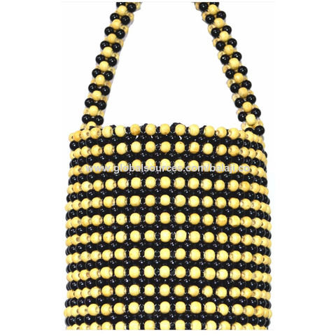 Custom Beaded Bag - Black and Gold