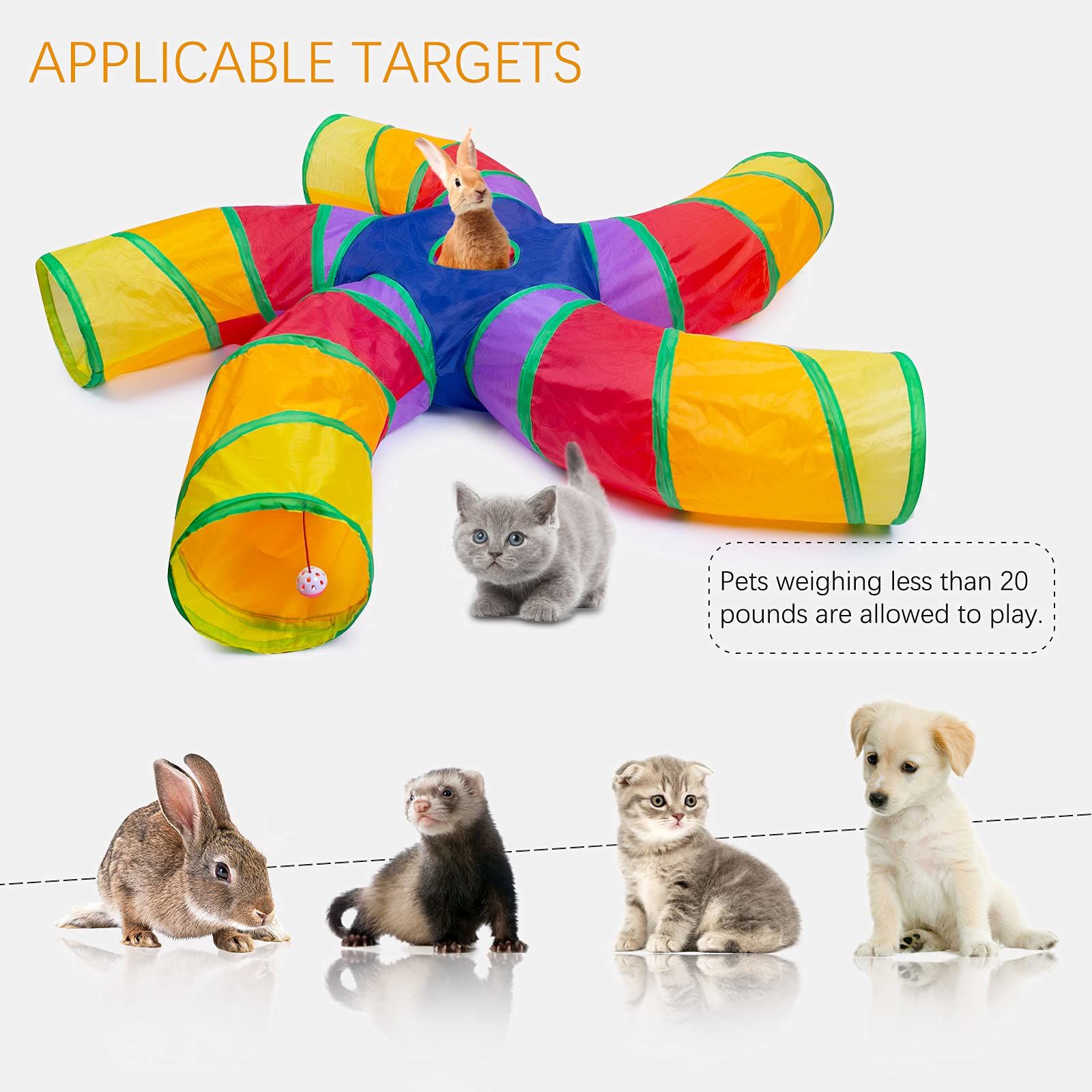 Buy Wholesale China Cat Tunnel For Indoor Cats Large, With Play Ball Sshape 5 Way Collapsible