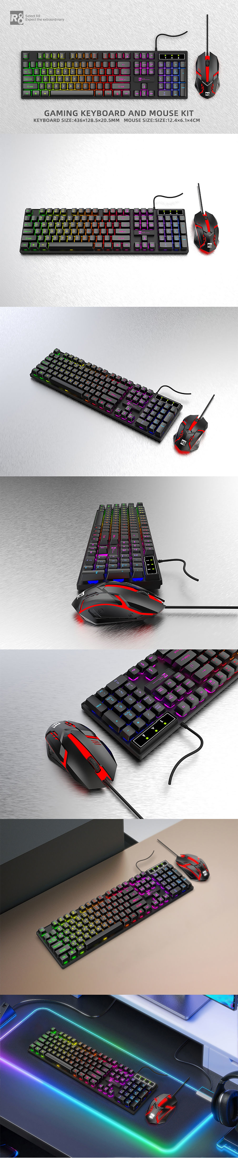 Select R8 Keyboard Buy Wholesale China R8 Wired Gaming Keyboard And Mouse Combination Rgb ...