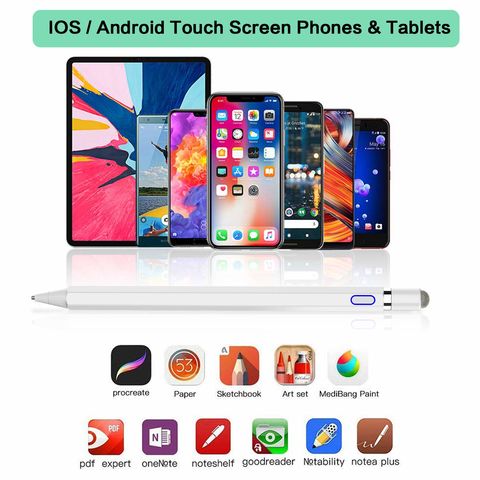 2 in 1 Screen Touch Stylus Pen For Tablet Mobile Android ios Phone iPad