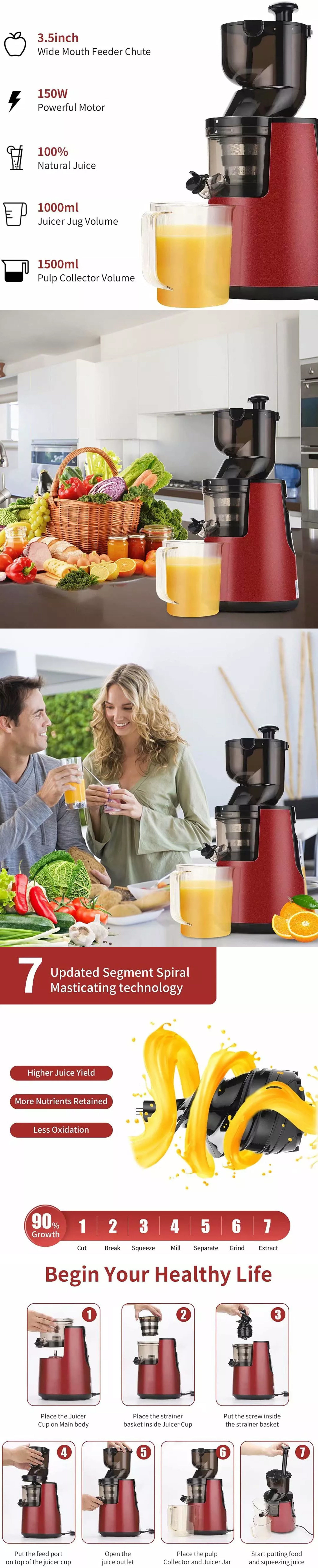 Buy Wholesale China Juicer Machine Blender Cold Press Electric Orange