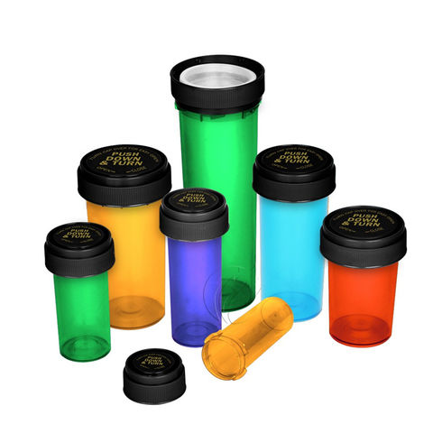 20 Pack Empty Pill Bottles with Pop Top Caps, 30 Dram Medicine Containers,  Prescription Vials with Lids (Green)