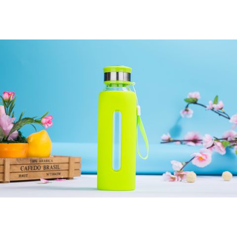 350Ml Leak Proof Double Wall Glass water bottle With Airtight