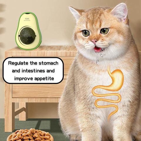 Juguetes De Hierba Gatera Para Gatos - Pack De 3 Bolas Giratorias Que Se Pegan A La Pared, Para Limpiar Dientes Y Entretenimiento