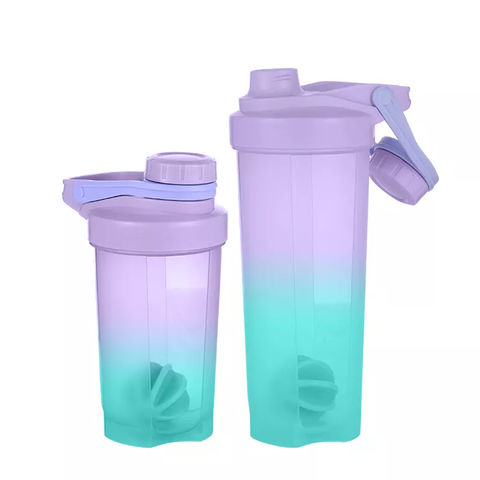 500ML Kids Plastic Water bottles Protein Shaker Blender Bottles with straw  BPA Free Portable Sport My Water bottles