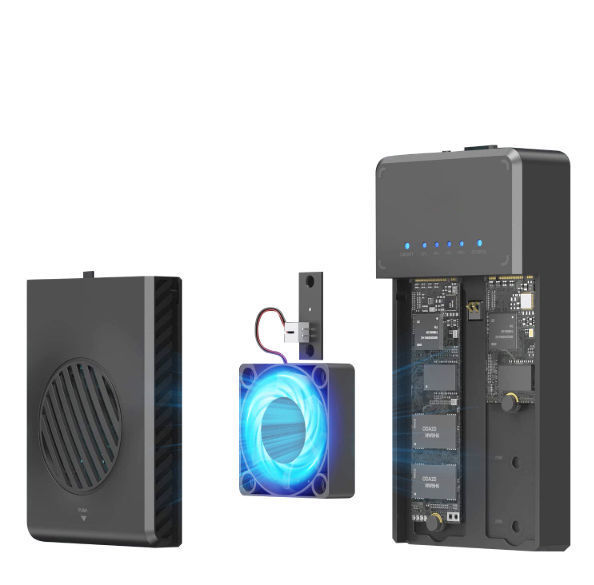 NVMe M.2 Duplicator Dual-Bay clone hors ligne 10 Gbit/s USB C USB A à la station d'accueil NVME pour boîtier de disques durs clés M.2 SSD M avec NVME 2230 2242 2260