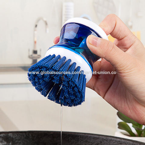 4 PC Scrub Brush Standing Suction Cup Sink Scrubber Dish Kitchen