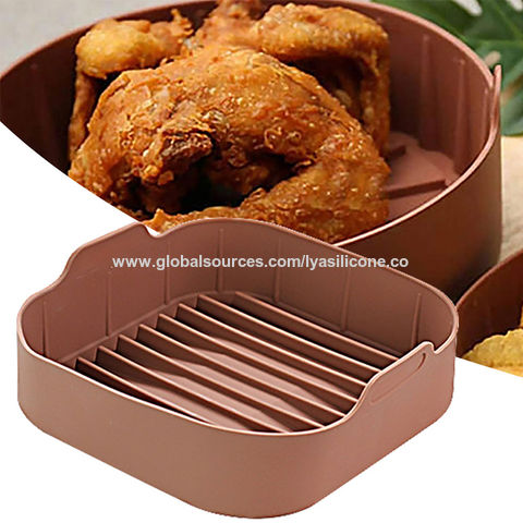 Silicone Mold For Air Fryer Pot Air Fryer Silicone Basket Thicken Oven  Baking Tray Fried Chicken Pizza Air Fryer Accessories