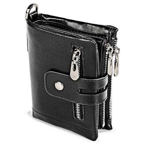 Multislot leather with chain wallet for men for take cards and money safe