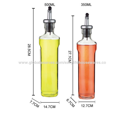 Black Glass Bottles Olive Oil/vinegar Pourer Storage Bottle 350ml