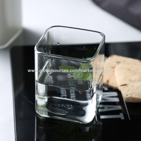 370ml Square Drinking Glass Cup with Handle - China Drink Glasses