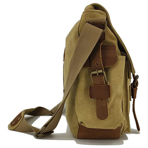 Buy Wholesale China Military Leather Canvas Laptop Bag Messenger