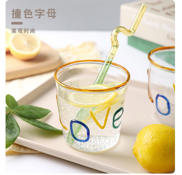 Heat-Resistant Glass Mug Cup Cute Coffee Mugs Lemon Mushroom