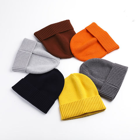 Gorros cálidos de invierno para hombre, gorro tejido acrílico con