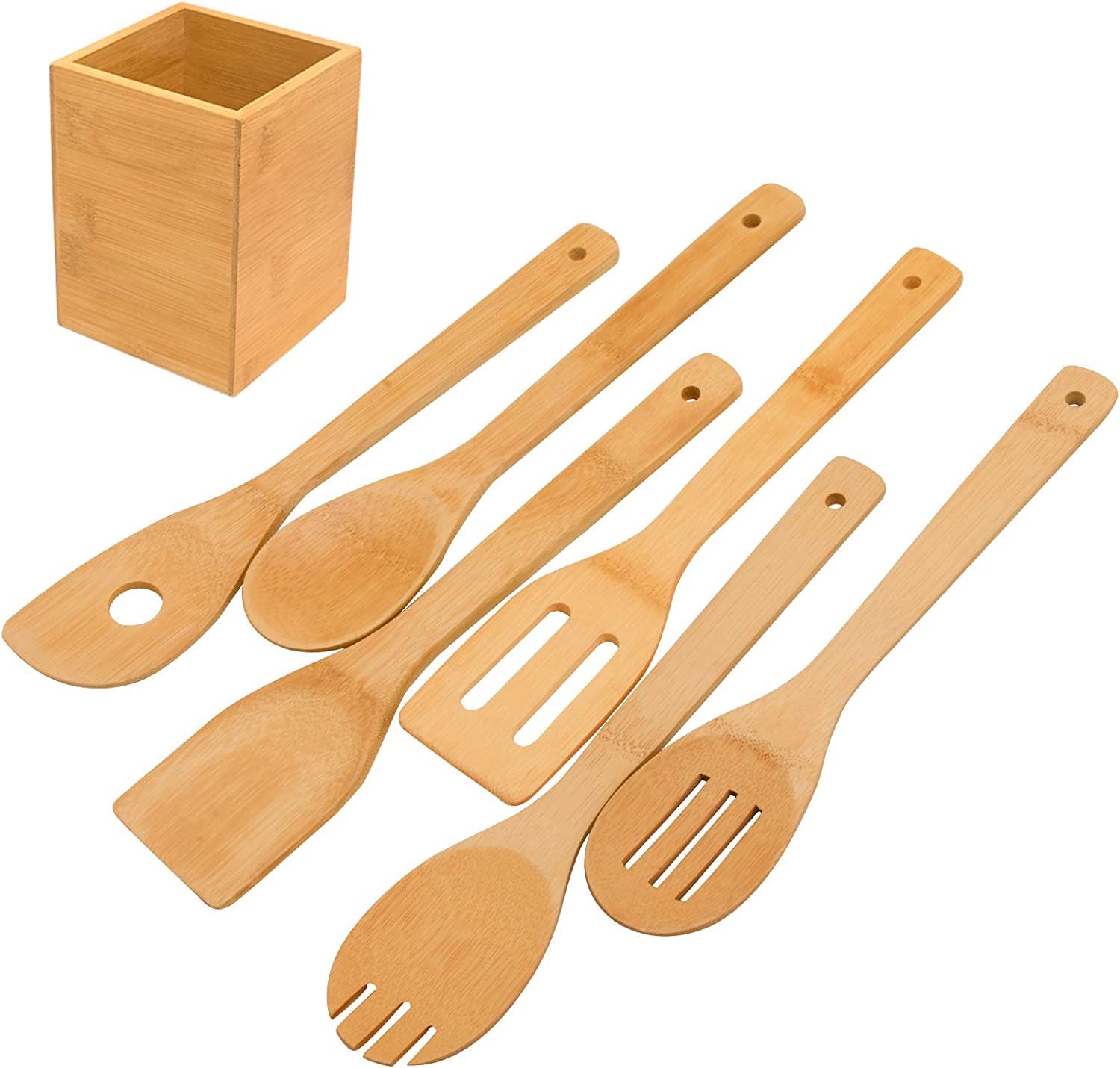 Hand carved French wood spatulas and spoons made from beech wood