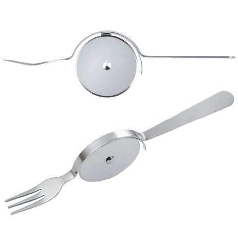 Couteau à pizza, coupe-pizza, fourchette et couteau, couteau à roulette multifonctionnel, acier inoxydable, certification LFGB FDA