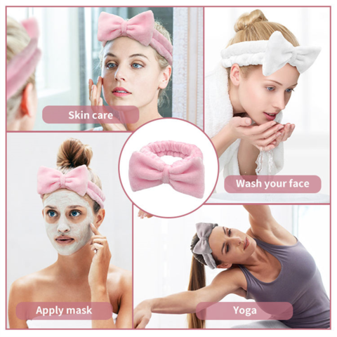 4 Pcs Spa Headband Wrist Washband Scrunchies Cuffs for Washing Face, Towel  Wristbands Hair Headband Face Wash Wristband for Women Girls Makeup Prevent