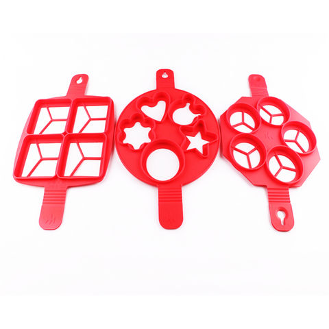 4PCS NEW Egg Fried Mold Silicone Ring Pancake Silica Gel Kitchen Cooking  Tool US