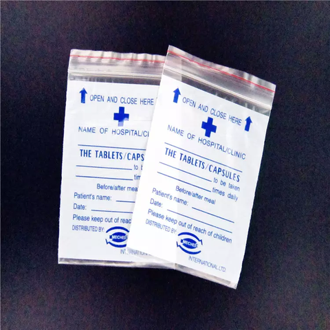 Small LDPE Seal Disposable Ziplock Pill Packaging Medicine Pill