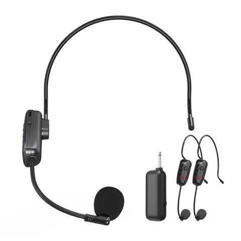 Casque micro sans fil UHF, microphone avec récepteur sans fil pour  enseignants, transmission sans fil stable 50 M, casque 2 en 1 et portable  pour