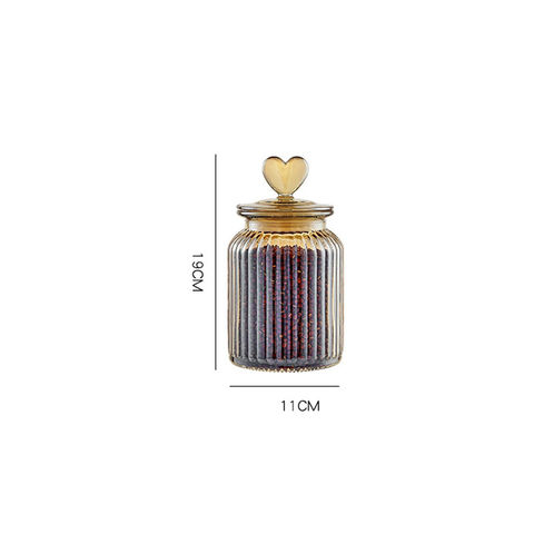 Golden Transparent Glass Bottles, Candy Jars, Household Sealed