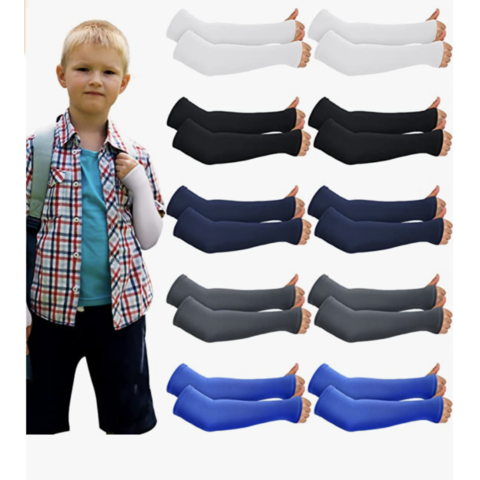 10 pares de mangas unisex para brazos, mangas para brazos, protección solar  UV, mangas refrescantes para mujeres y jóvenes, mangas para niños, niñas