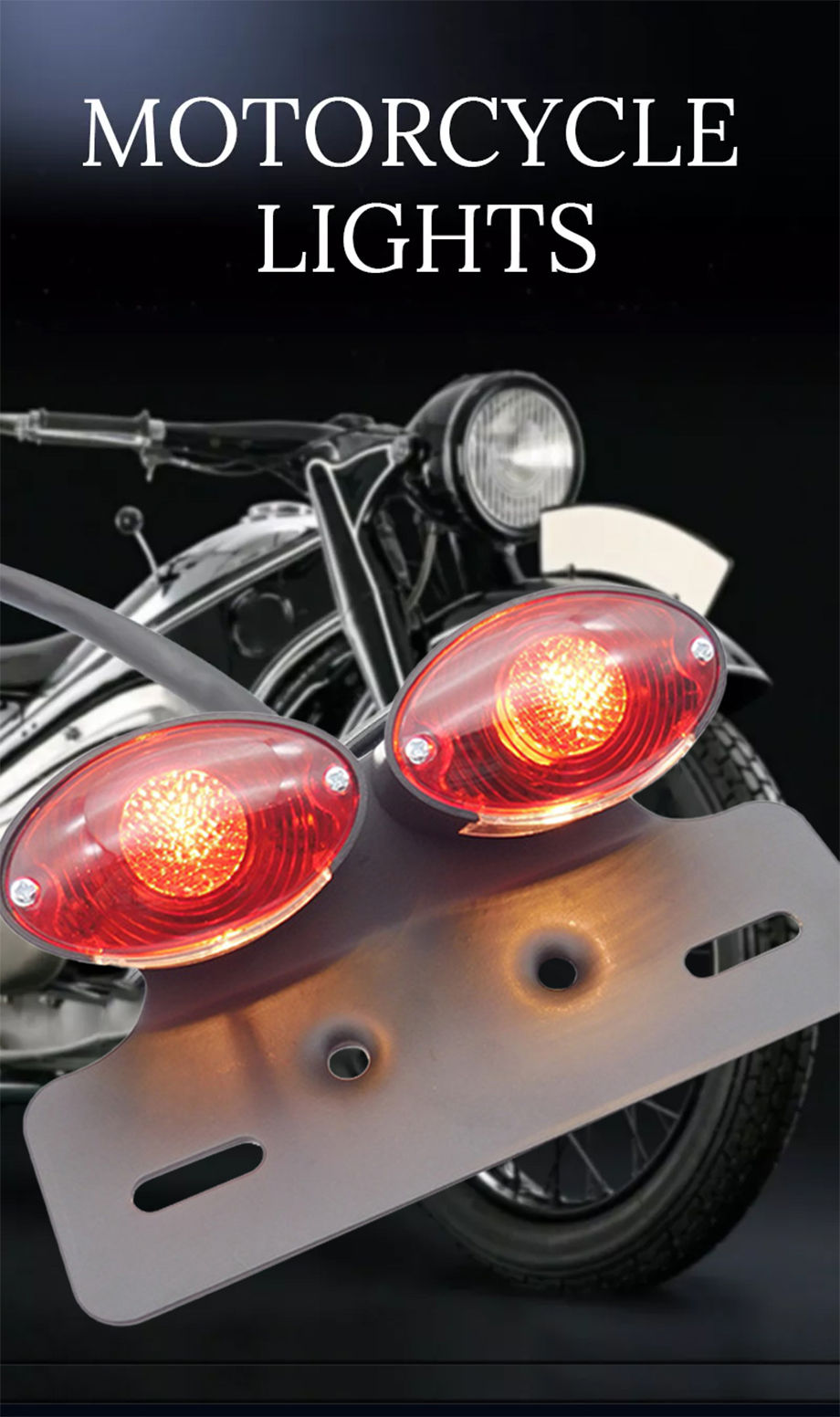 Motorrad LED Blinker Leuchten - Metall LED Blinker  Motorrad Blinker  Rücklicht, LED Motorrad Blinker für Fahrrad Vintage Universal Metall :  : Auto & Motorrad