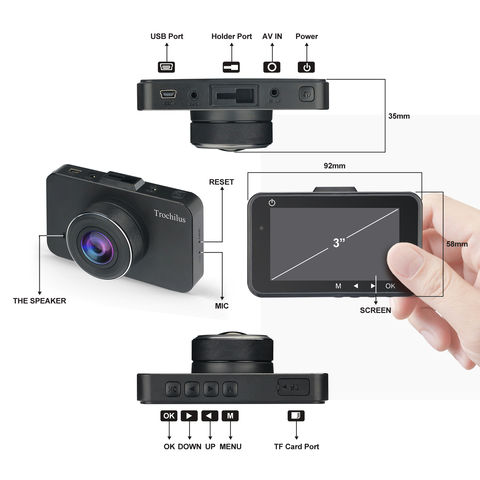 4.3 ' Dash Cam 1080P Rétroviseur voiture double lentille Black Box Auto DVR  Kit appareil photo de la vue arrière - Chine Came de tableau de bord,  Voiture DVR