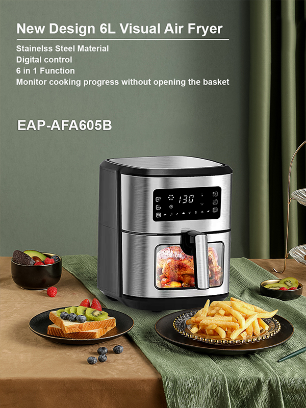 Buy Wholesale China Kitchen Smart Cooking Programs Stainless Steel 6l  Nonstick Visible Air Fryer Oven With Window & Air Fryer Oven With Window at  USD 21