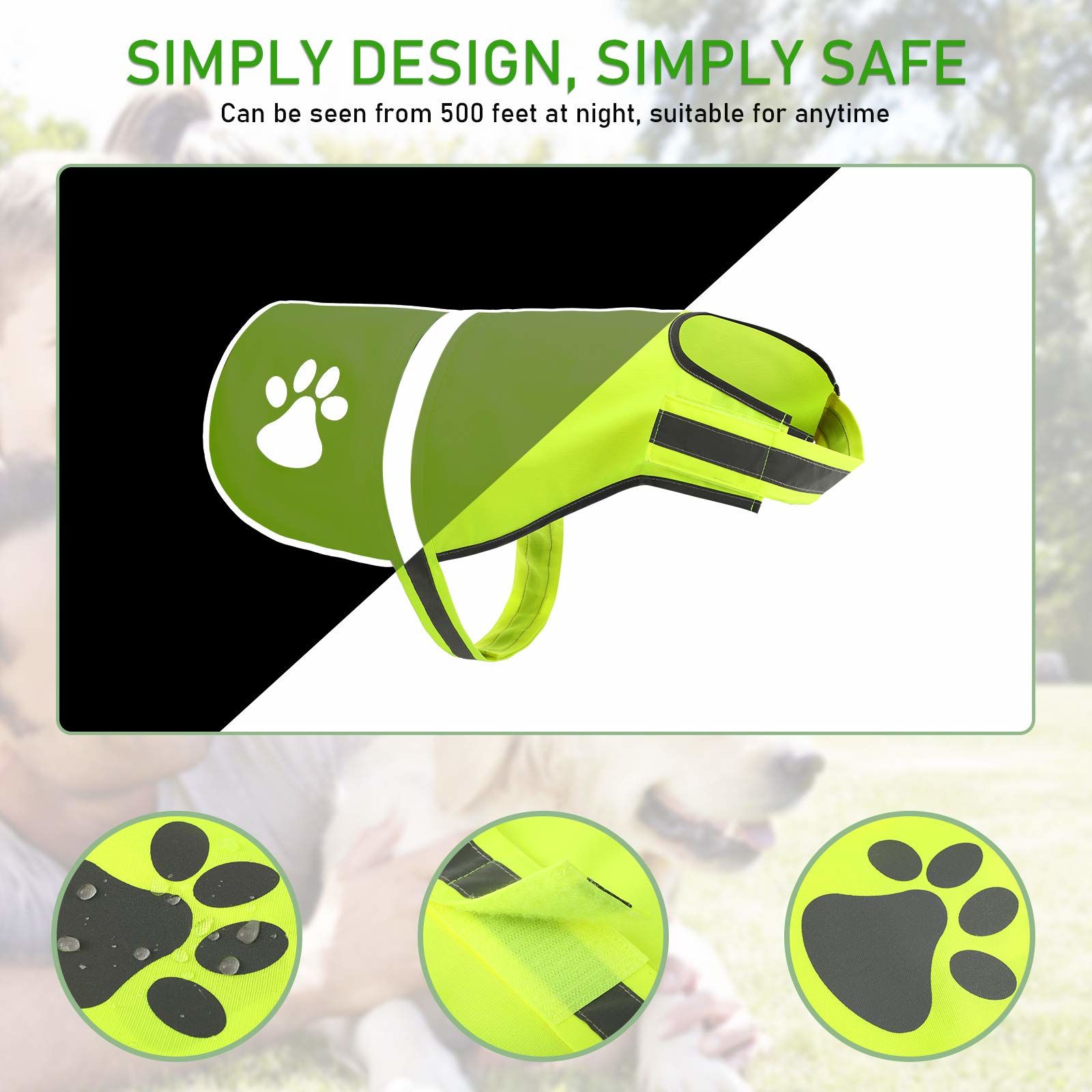 Hi-Vis Dog Safety Vest - Breathable Reflective Jacket For Walking At Night (Sizes S/M/L)