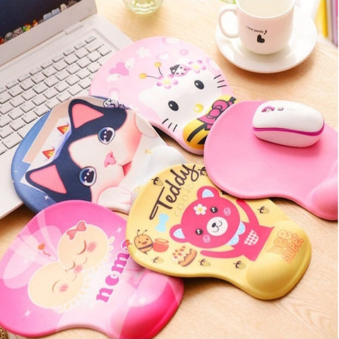 Linda alfombrilla de mouse de Hello Kitty, soporte de muñeca, accesorios de  escritorio de Hello Kitty, suministros de oficina, alfombrilla de mouse