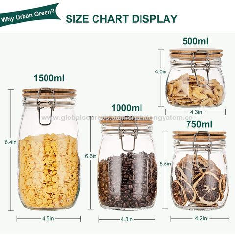 Buy Wholesale China Kitchen Large Airtight Bulk Borosilicate Glass Food  Storage Container Jars With Lids & Glass Food Storage Container Jars at USD  3.5