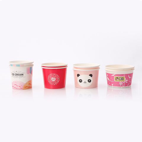 Custom Logo Printing Plastic Bucket Ice Cream Pint Containers