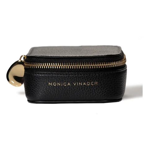 Monica Vinader Leather Jewelry Box in Black