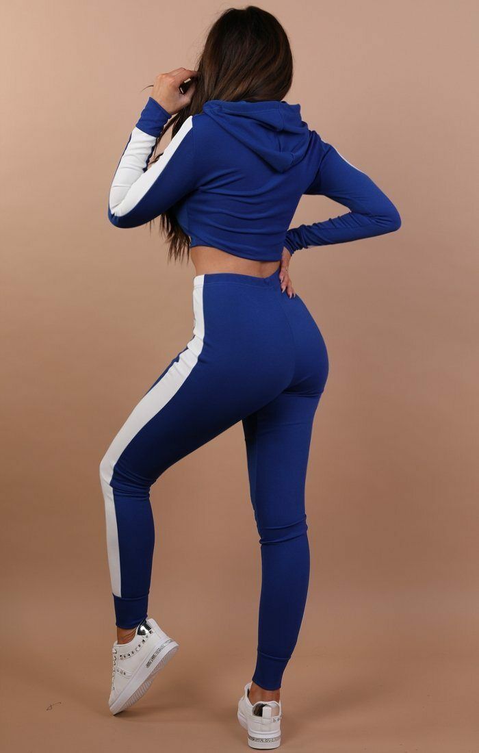 Buy Wholesale China Blue With White Stripe Lounge Wear Set Jogger Suit ...