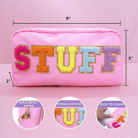 Buy China Wholesale Fablinks Nylon Preppy Makeup Pouch With Chenille  Varsity Letter Patch, Skin Care Travel Bag Organizer For Girls, Make Up  Skincare & Nylon Cosmetic Bags $4.99