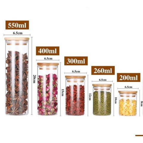 Tarro de vidrio borosilicato con tapa de bambú para alimentos - Ideal para almacenamiento y conservación