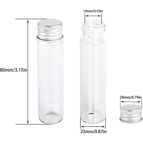 Small Glass Bottles Test Tube Silver Screw Cap Storage Glass Jars Mini  Containers Transparent Vial Bottles - China Glass Bottle, Bottle