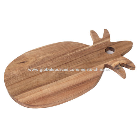 pineapple shaped wooden chopping board with