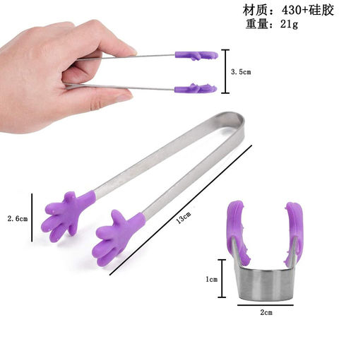 Silicone Food Tong Stainless Steel Kitchen Tongs Silicone Non-slip Cooking  Clip Clamp BBQ Salad Tools Grill Kitchen Accessories