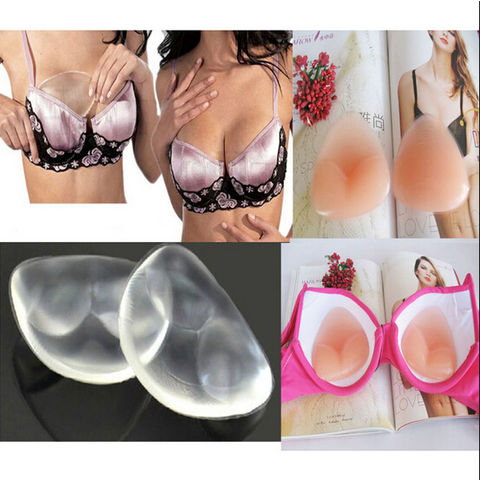 Women Soft Silicone Bra Inserts Breast Chest Enhancer Pads Clear