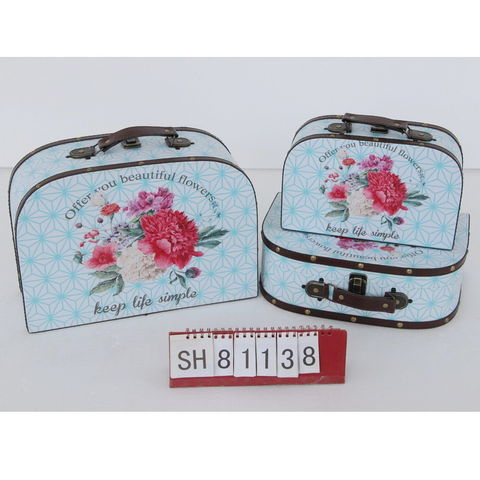 Mini maleta de cartón pequeña decorativa personalizada en forma de caja de regalo con mango