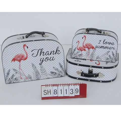 Mini maleta de cartón pequeña decorativa personalizada en forma de caja de regalo con mango