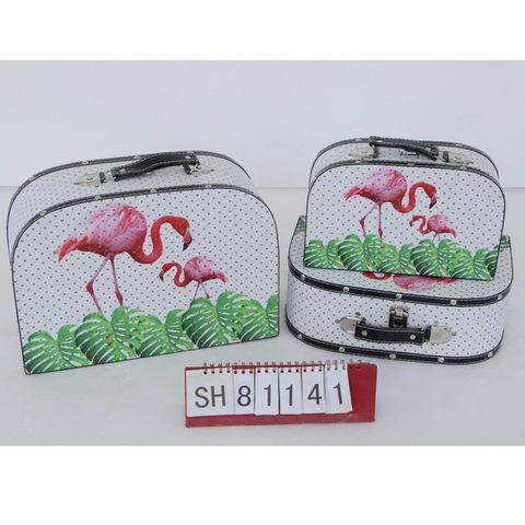 Mini maleta de cartón pequeña decorativa personalizada en forma de caja de regalo con mango