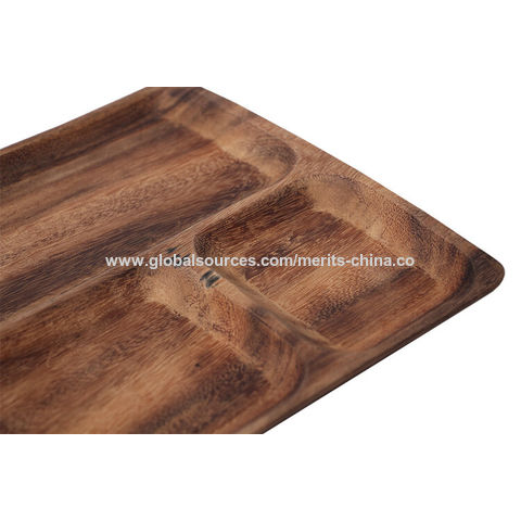  Bandeja rectangular de madera para servir, bandeja de cena,  decoración de café y haya para el hogar : Hogar y Cocina