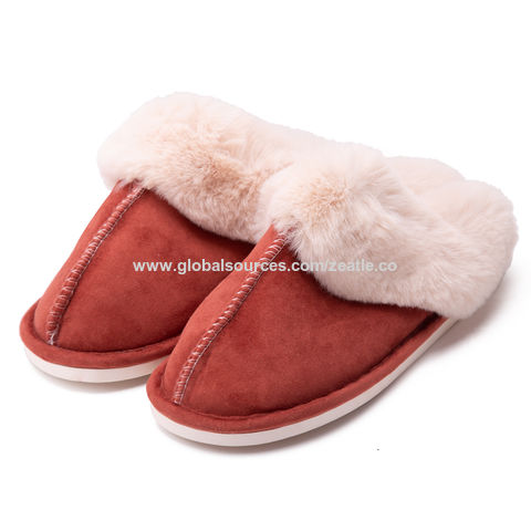 Korean Solid mink fur slippers shoes women slip on hemp flat