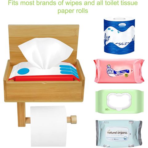 Toilet Tissue Paper Holder with Shelf Box